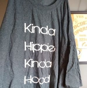 Dark gray screen print t-shirt